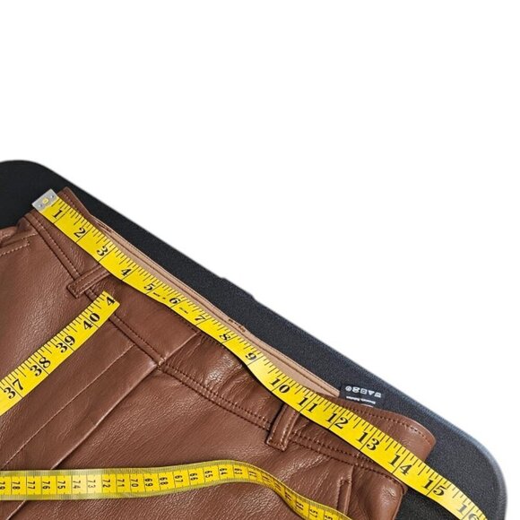 Aritzia Babaton Agency Pants, High Waist, Vegan Leather, Straight Leg, Cognac, 8 - Picture 3 of 11